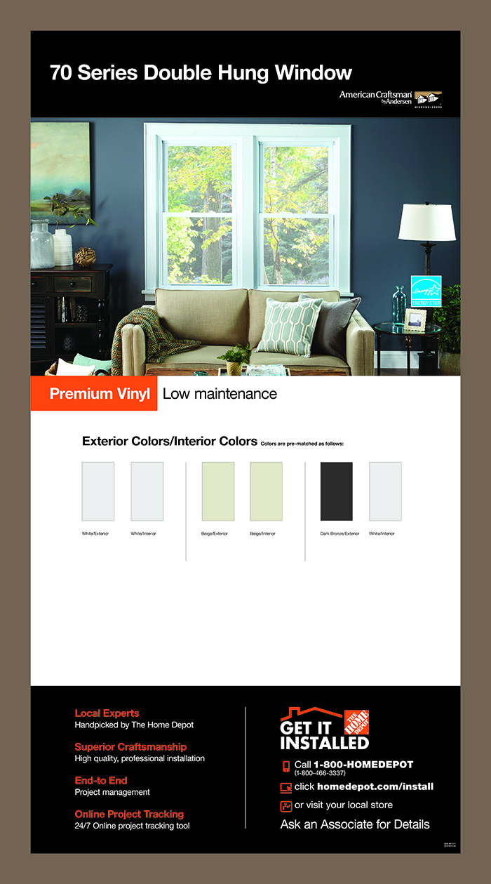 American Craftsman 23.75 in. x 37.25 in. 70 Series Pro Double Hung